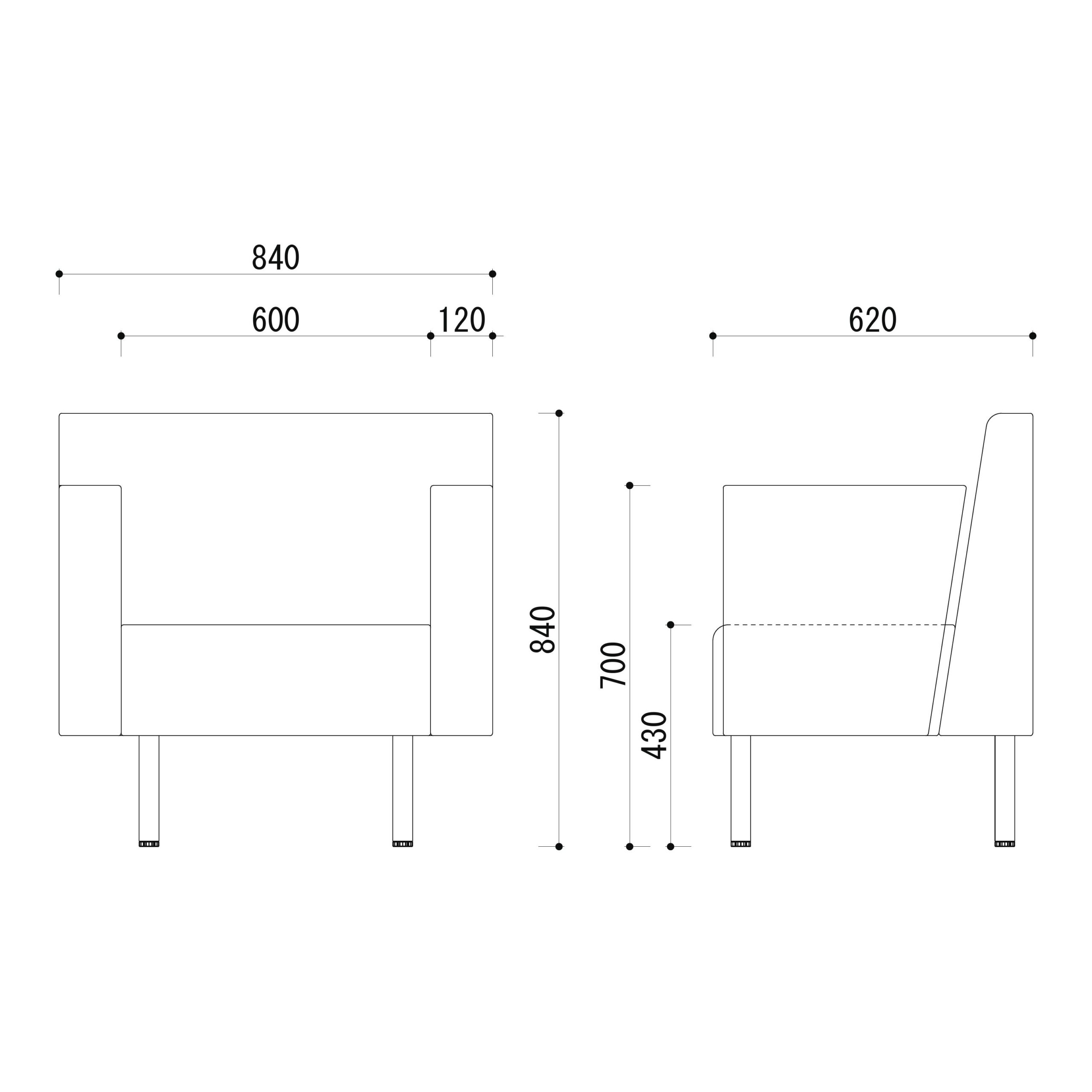 ホテル　客室　ソファ　図面