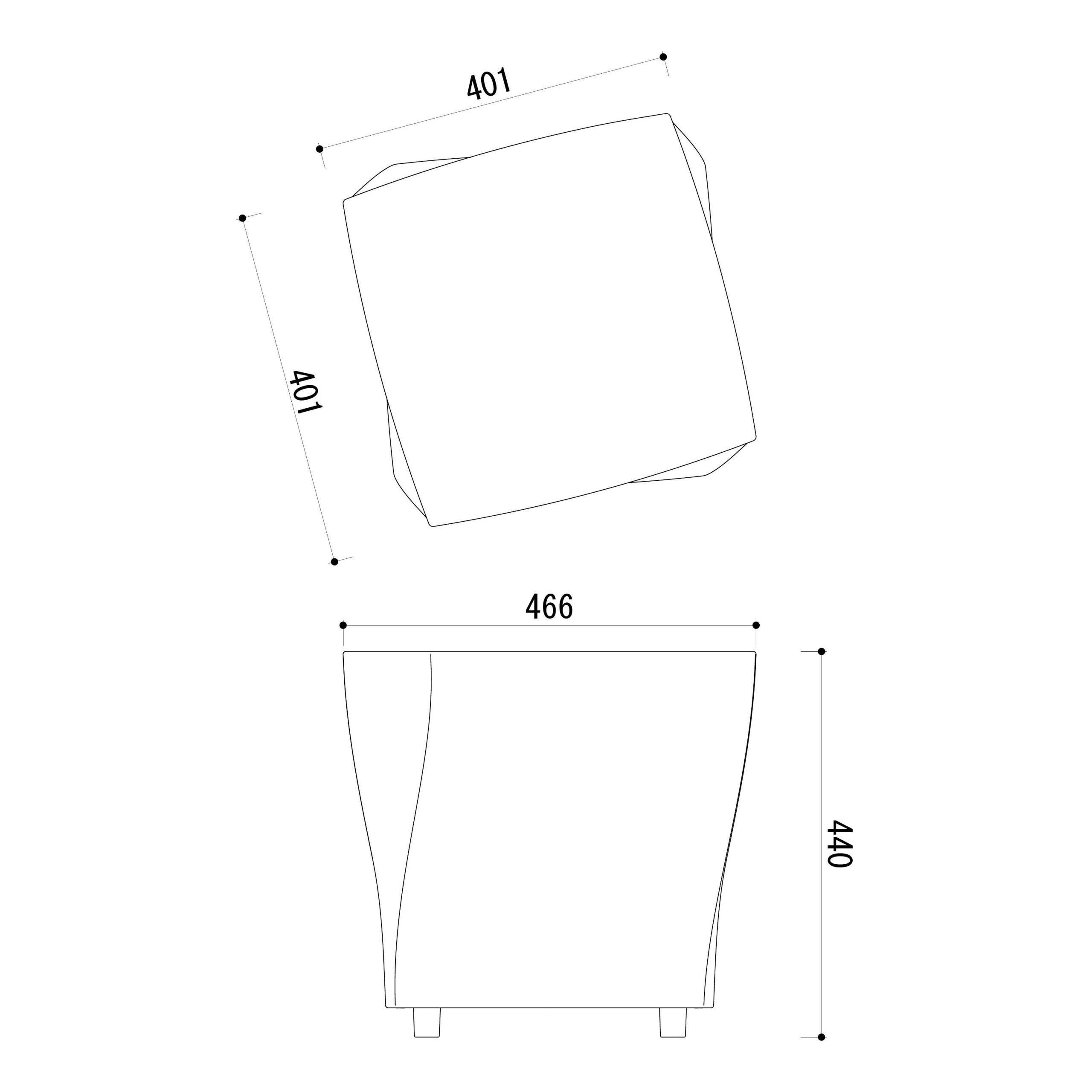 オフィス　ロビー　スツール　図面