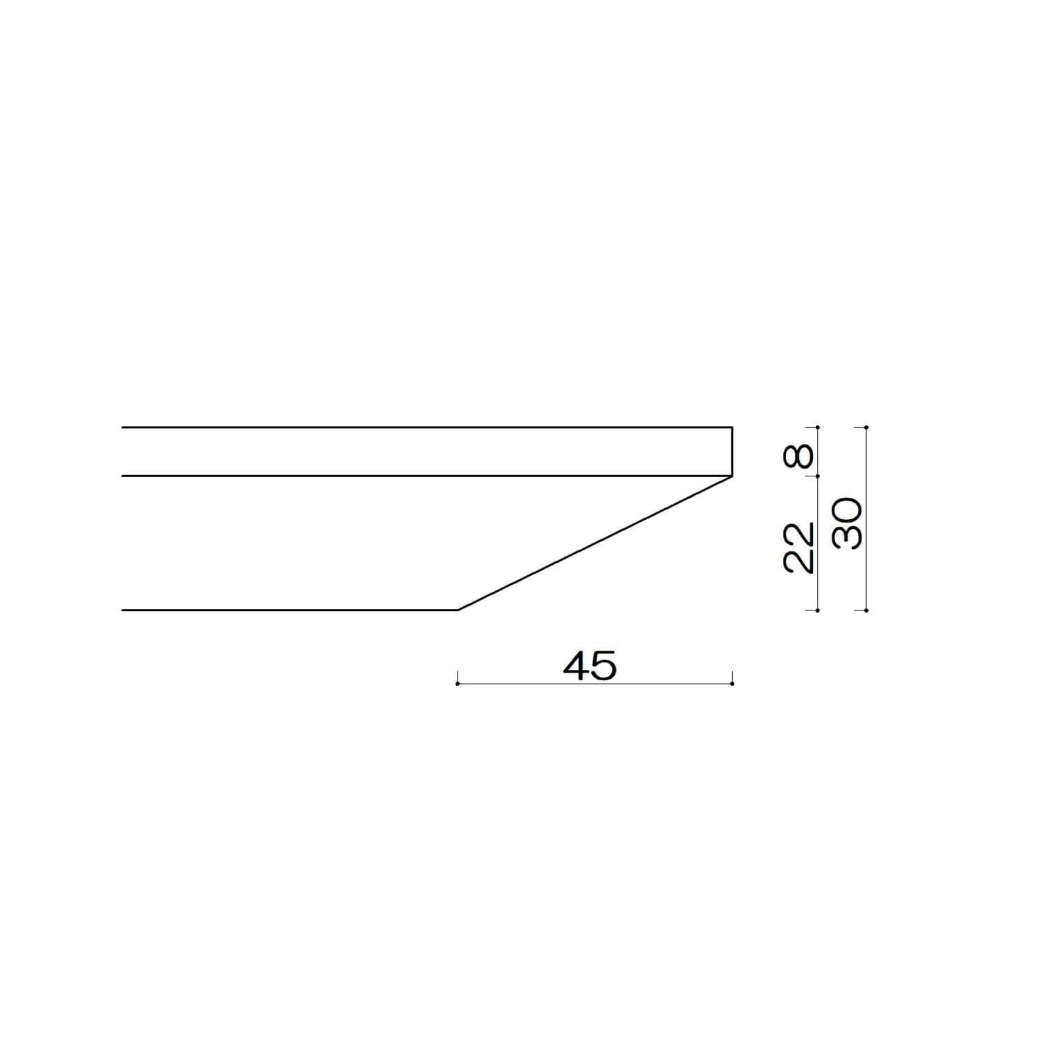 オフィステーブル天板断面図