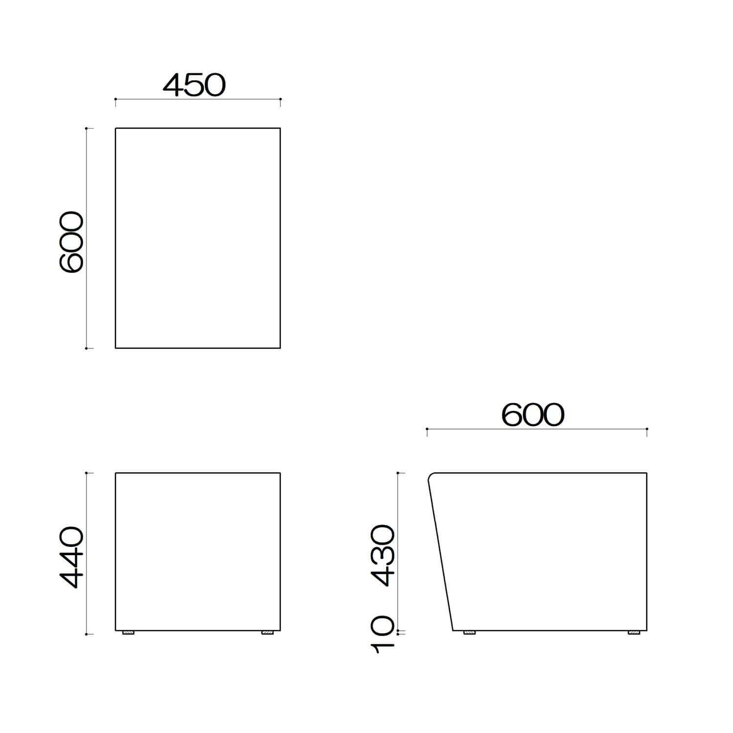ブースソファ　コスパンスツール　完成品図面